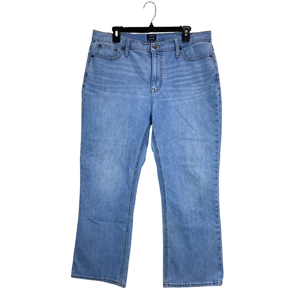 J.Crew Mid-Rise Flare Crop Jeans Light Wash Denim Size 32 Large Casual Preppy